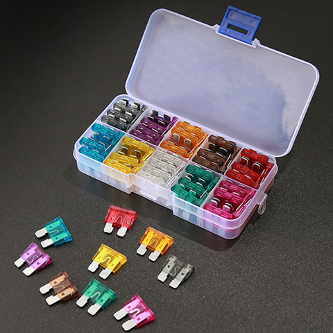 100/50Pcs Profile Small Size Blade Type Car Fuse Assortment Set Auto Car Truck 2.5/3/5/7.5/10/15/20/25/30/35A Fuse with Box Clip ► Photo 1/6