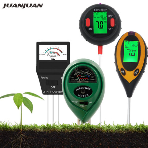 3/4 in 1 Soil Tester Moisture pH LCD Digital Meter Gauge Plants