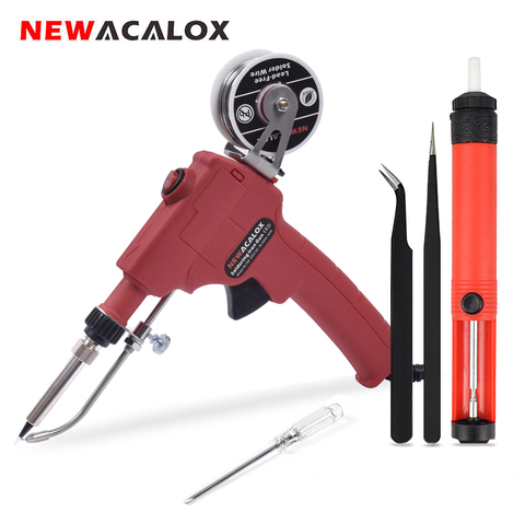 NEWACALOX 110V/220V 60W  Automatically Send Tin Gun Hand-held Soldering Iron Internal Heat with Power Switch Welding Repair Tool ► Photo 1/6