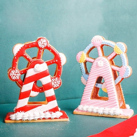 3pcs/set Ferris Wheel Cake Mold Plastic 3D Cookie Biscuit Cutter Cake Stencil Baking Pastry Mold Fondant Cake Decorating Tools ► Photo 1/6