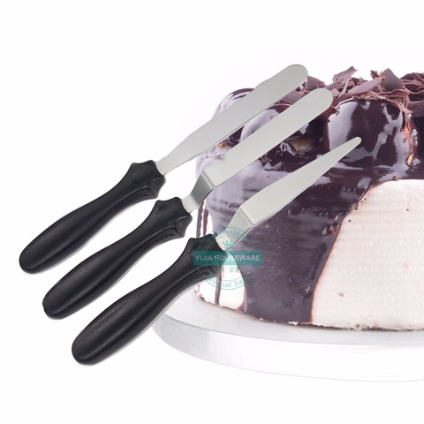 Small Cranked / Angled Spatula Palette Knife set of 3,  Cakes / Icing / Sugarcraft / Fondant - Cake decoration tools ► Photo 1/6
