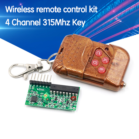 1set IC 2262/2272 4 Channel 315Mhz Key Wireless Remote Control Kits Receiver module For arduino ► Photo 1/6