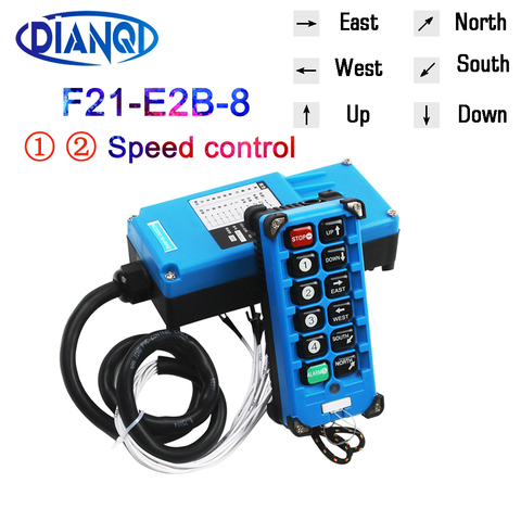 F21-E2B-8 industrial remote controller switches 8 Channels keys Direction button Hoist Crane 220V 380V 110V 12V 24V Two speed ► Photo 1/6