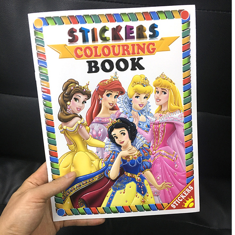 Download Buy Online 16 Pages Princess Girls Coloring Book Sticker Book For Kids Children Adults Colouring Painting Drawing Story Color Books Alitools