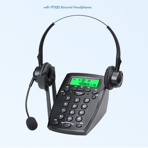 Call Center Dialpad Phone Corded Telephone with Monaural/Binaural Headset Noise Cancellation, Dialpad Headset Telephone, Black ► Photo 1/5