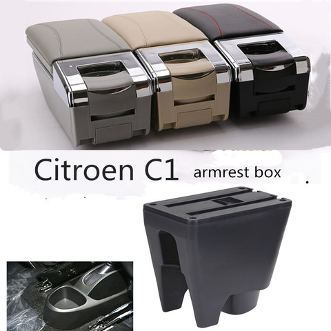 Armrest Box Central Store Interior Storage Car Accessories With Cup Holder For Citroen C1 Peugeot 107 Toyota Aygo BJ BYD F0 ► Photo 1/6