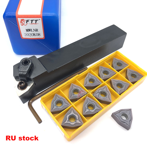 11pcs WNMG080408 Inserts Set External Holder Turning Tool MWLNR Cutting Carbide Insert 1pcs MWLNR2022K08 For Lathe ► Photo 1/3