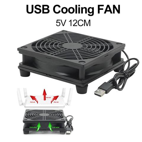 5V USB Router Fan TV Box Cooler 120mm PC DIY Cooler W/Screws Protective net Silent Desktop Fan ► Photo 1/6