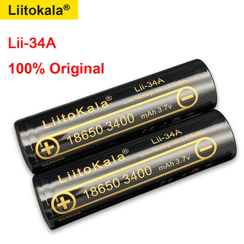 100% Original high quality Liitokala 18650 battery 3.7V 3400mAh 18650 rechargeable batteries  for flashlight ► Photo 1/6