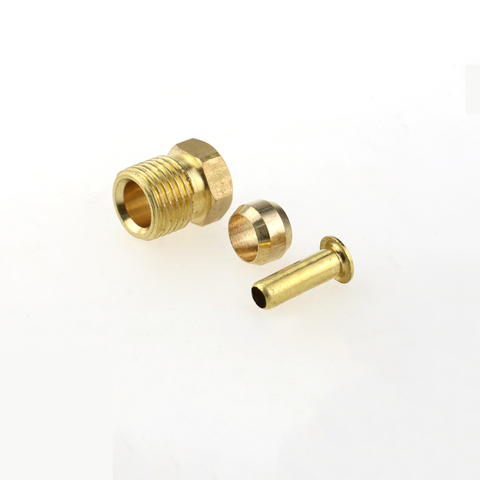 4mm 6mm 8mm OD Brass Compression Ferrule Tube Pipe Fitting Connector Adapter Nut Ferrule Ring For Oil Lubrication System ► Photo 1/1
