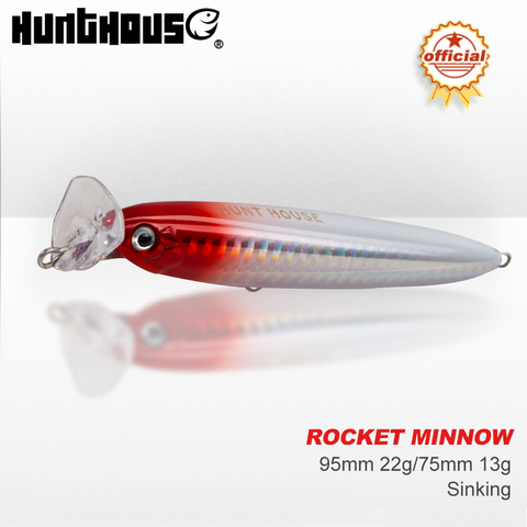 Hunthouse Rocket 95 Minnow fishing lure popper bait 75mm 13g 95mm 22g sinking baits Artificial bait stickbaits fishing seabass ► Photo 1/5