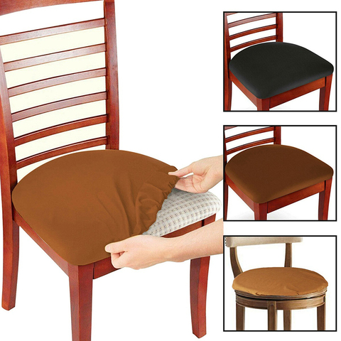 1Pcs Spandex Dining Room Chair Seat Covers Removable Washable Elastic Cushion Covers for Oblong Square Round Chair Dining Chair ► Photo 1/5