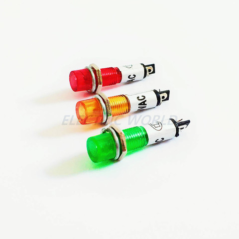 LED 7mm hole 5PCS Metal plastic Indicator lights waterproof Signal lamp 12V 24V 220v no wire power signal lamp LED indication ► Photo 1/6