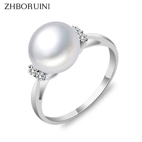 ZHBORUINI Fashion Pearl Ring Pearl Jewelry Natural Freshwater Pearl 925 Sterling Silver Jewelry Rings For Women Wedding Gift ► Photo 1/6