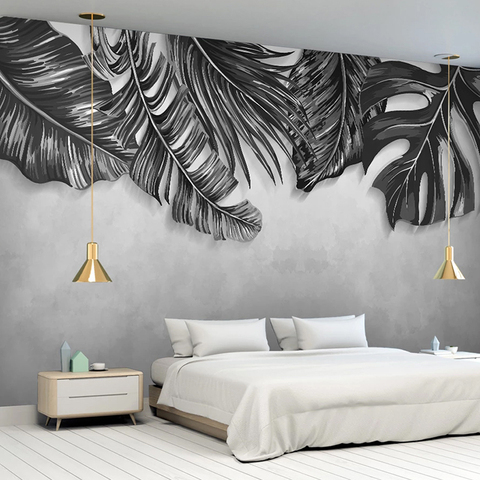 Custom Mural Wallpaper Modern Hand Painted Tropical Plant Leaves Fresco Living Room TV Sofa Bedroom Papel De Parede Sala Murals ► Photo 1/1