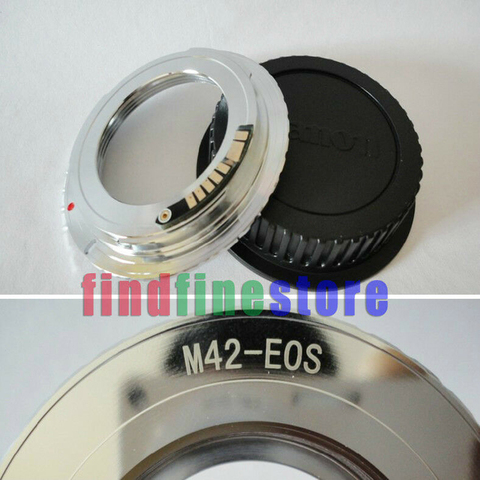 silver EMF AF Confirm Chip Adapter For M42 Mount Lens to Canon EOS EF Camera 7D II 5D III 650D 600D 350D 1100D 1200D Rebel + CAP ► Photo 1/4