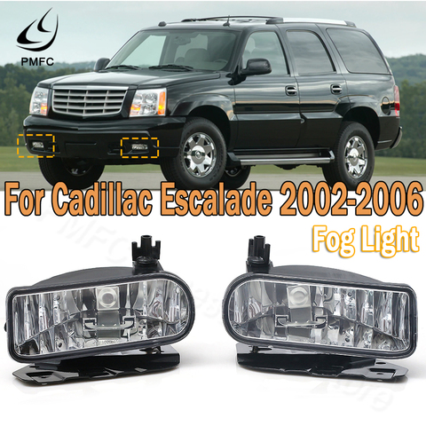 PMFC Front Bumper Fog light Car Fog Lamp Assembly Left Right For Cadillac Escalade 2002 2003 2004 2005 2006 15252038 15252039 ► Photo 1/6