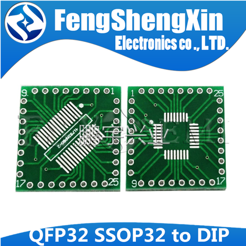 5pcs/lot pinboard QFP32 to DIP SSOP32 to DIP32 0.8mm TQFP IQFP Adapter Plate Transfer Board ► Photo 1/1