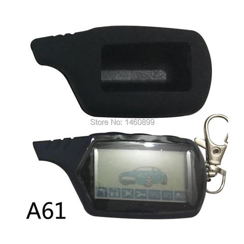 Two-way A61 LCD Remote Control Keychain + Silicone Key case for Anti-theft Key Chain Fob StarLine A61 2 way car alarm system ► Photo 1/4