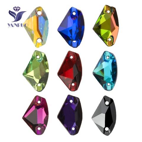 YANRUO 3256 Galactic Sew On Crystal Glass Flat Back Rhinestone Sewing Strass AAAAA Stones For Dress Decoration ► Photo 1/6