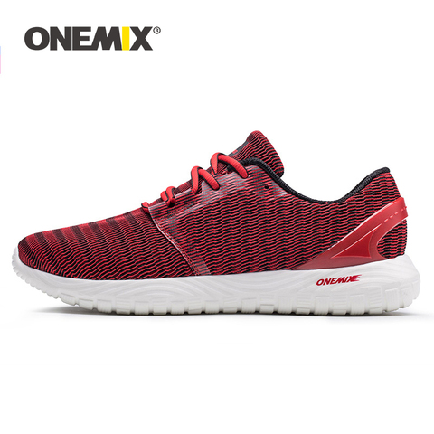 ONEMIX Men Running Shoes for Women Loafers Red Mesh Breathable Designer Jogging Sneakers Outdoor Sport Walking Trainers Shoes ► Photo 1/6