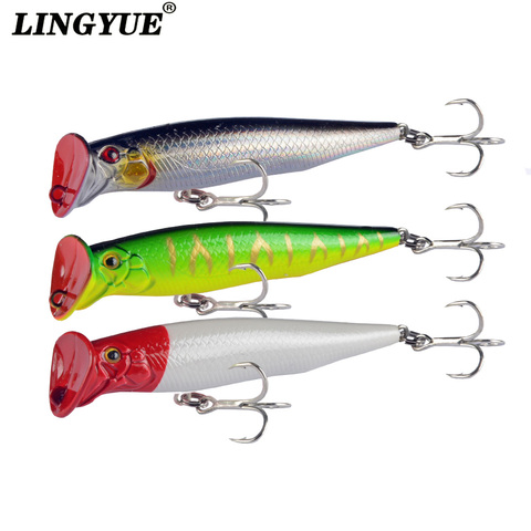 LINGYUE Sinking Popper Fishing Lure 15g 20g Long Shot Crankbait All water Pesca Hard Wobblers 85mm Artificial Baits For Pike ► Photo 1/6