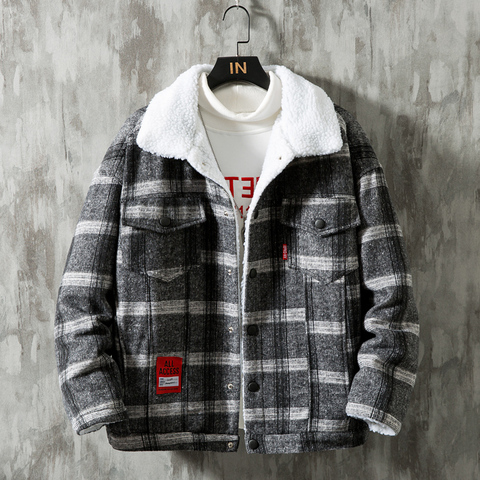 2022 Hot Sale New Winter Plaid Cotton Coat Casual Fashion Warm Men's Comfortable Jacket Black White Asian Size Large Size 5XL ► Photo 1/6