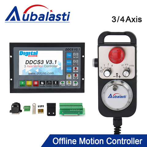 Aubalasti Mach3 Offline Motion Controller DDCS V3.1 Support 3axis 4axis USB CNC Controller Interface with MPG Handwheel ► Photo 1/6