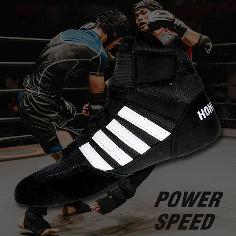 SINOBUDO Unisex Wrestling Shoes For Men SAMBOTraining Shoes Rubber Outsole Lace Up Boots Sneakers Professional Boxing Shoes S003 ► Photo 1/6
