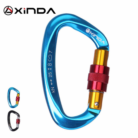 XINDA 5PC Professional Rock Climbing Carabiner 25KN D-Shape Screw Gates Lock Aluminum alloy Mountaineer Outdoor Equipment ► Photo 1/6