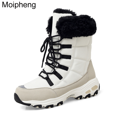 Moipheng Ankle Boots for Women Winter Shoes Keep Warm Waterproof Snow Boots Ladies Lace-up Plus Size 42 Boots Chaussures Femme ► Photo 1/6