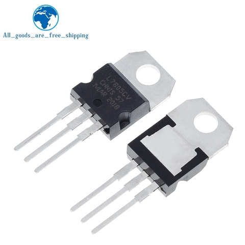 TZT 10pcs/lot New L7805CV voltage regulator TO-220 L7805 7805 5V POSITIVE VOLTAGE REGULATORS ► Photo 1/6