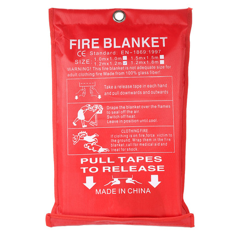 ZK40 1M x 1M Sealed Fire Blanket Home Safety Fighting Fire Extinguishers Tent Boat Emergency Survival Fire Shelter Safety Cover ► Photo 1/6