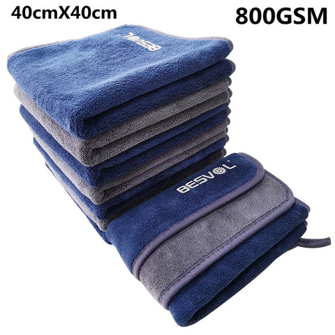 800GSM  Coral Fleece Microfiber Towel Car Wash Accessories Super Absorbent Car Cleaning Detailing Cloth Auto Care Drying Towels ► Photo 1/6