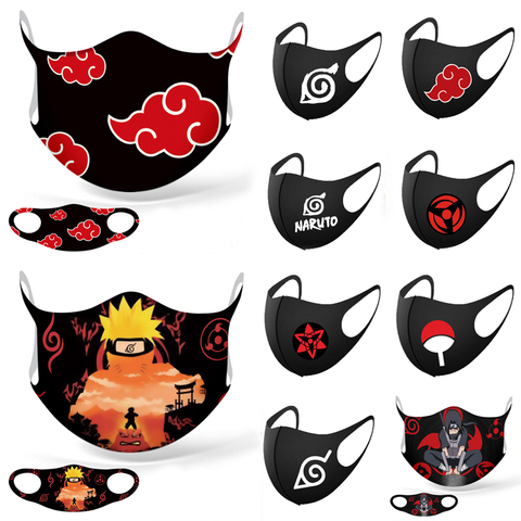 Buy Online Anime Naruto Akatsuki Uchiha Itachi Sharingan Cosplay Masks Konoha Kakashi Symbol Sports Half Face Washable Dust Proof Mask Alitools