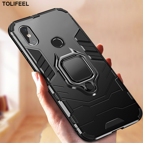 Shockproof Armor Case For Xiaomi Mi 8 Lite Mi8 SE Cases Stand Holder Magnetic Car Ring Phone Back Cover For Xiaomi Mi 8 Pro Mi8 ► Photo 1/6
