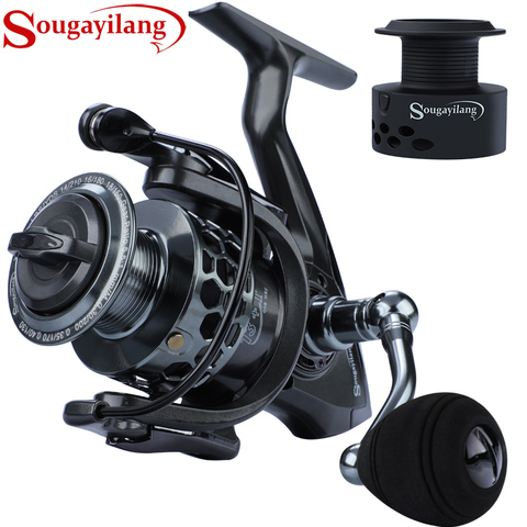 Sougayilang Spinning Fishing Reel 13+1BB Aluminum Alloy Spool Fishing Reel 12KG Max Drag 5.5:1 High Speed Ratio Carp Reel Pesca ► Photo 1/6