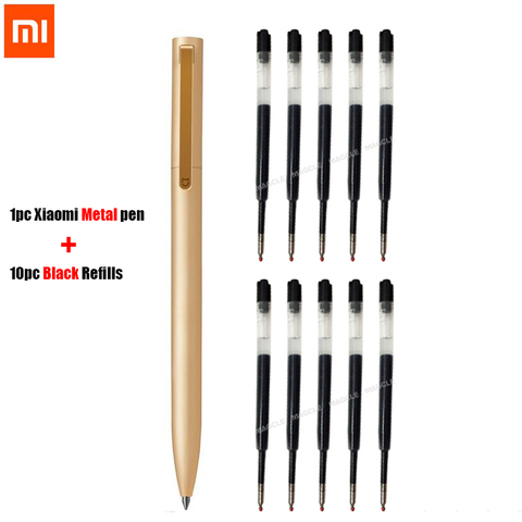 Original Xiaomi Mijia Metal Sign Pens 0.5mm Swiss Refill Ballpoint Pen Black Japan Ink School stationery Signing Pens ► Photo 1/6