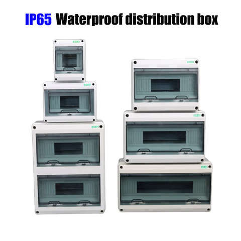 HT-5/8/12/15/18/24 Way Plastic Electrical Distribution Box Waterproof MCB Box Panel Mounted Distribution Box HT Series ► Photo 1/6