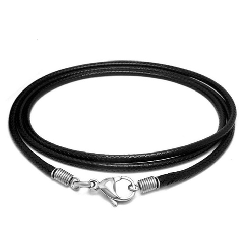 Black Leather Chain Necklace for Women Men Handmade Braid Rope Long Necklace 40/50/60/70/80/90CM Neck Pendant Chain Jewelry Gift ► Photo 1/6