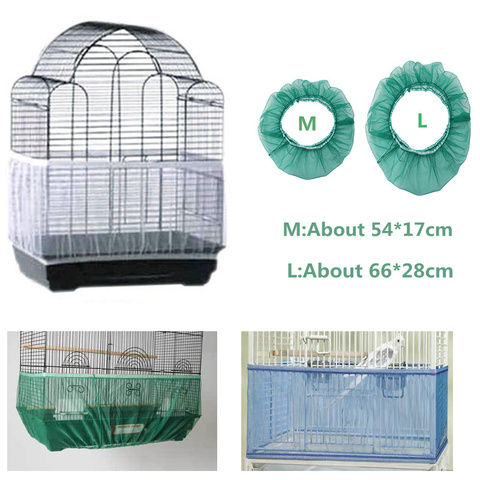 Easy Cleaning Bird Cage Covers Free shipping Mesh Seed Catcher Guard Bird Cage Net Shell Skirt Dust-proof Mesh Parrot Cage Cover ► Photo 1/6