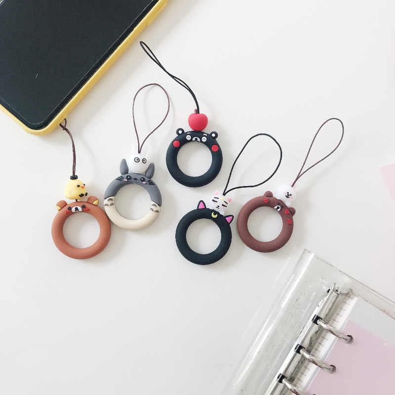 G Cute Keychain Keycord Dongua Phone Strap Cartoon Key Straps Phone Strap Lanyard Silicone Mobile Phone Case Finger Ring Strap 
