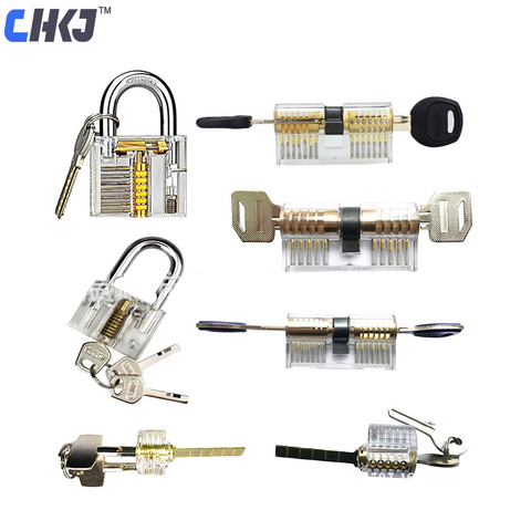 CHKJ 7pcs/lot Transparent Locks Combination Practice Locksmith Training Tools Visible Lock Pick Sets Free Shipping ► Photo 1/6