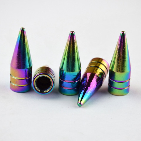 2PCS Aluminum Car Bike Tire Valve Caps Neon Lights Color Bullet Design Car Truck Air Port Cover Tire Rim Valve Wheel Stem Cap ► Photo 1/6