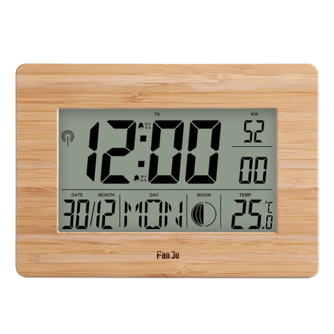FanJu FJ3530 LCD Digital Wall Clock Alarm Big Size Number Multifunction Temperature Table Clocks Bedside thermometer Large clock ► Photo 1/6