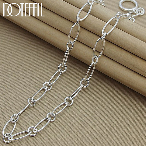 DOTEFFIL 925 Sterling Silver OT Buckle Necklace 45cm 18 Inches Simple Chain For Woman Man Fashion Charm Jewelry ► Photo 1/6