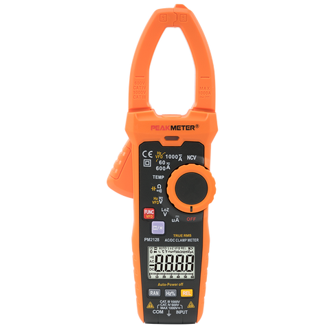 PEAKMETER PM2128 AC/DC True RMS Handheld Digital Clamp Meter AC/DC Voltage 1000A Current Capacitance Temperature measurement ► Photo 1/6