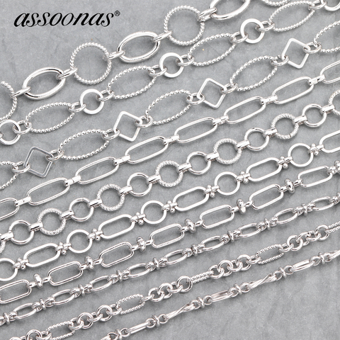 assoonas C61,chain,Environmental protection platinum,copper chain,hand made,jewelry findings,diy bracelet,jewelry accessories,1m ► Photo 1/6