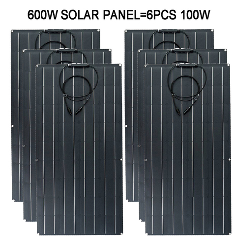 100W 200W 300W 400W 500W 600W Flexible Solar Panel 32PCS 3.3W Monocrystal Solar Cell 22% Charging Efficiency Photovoltaic Panel ► Photo 1/6