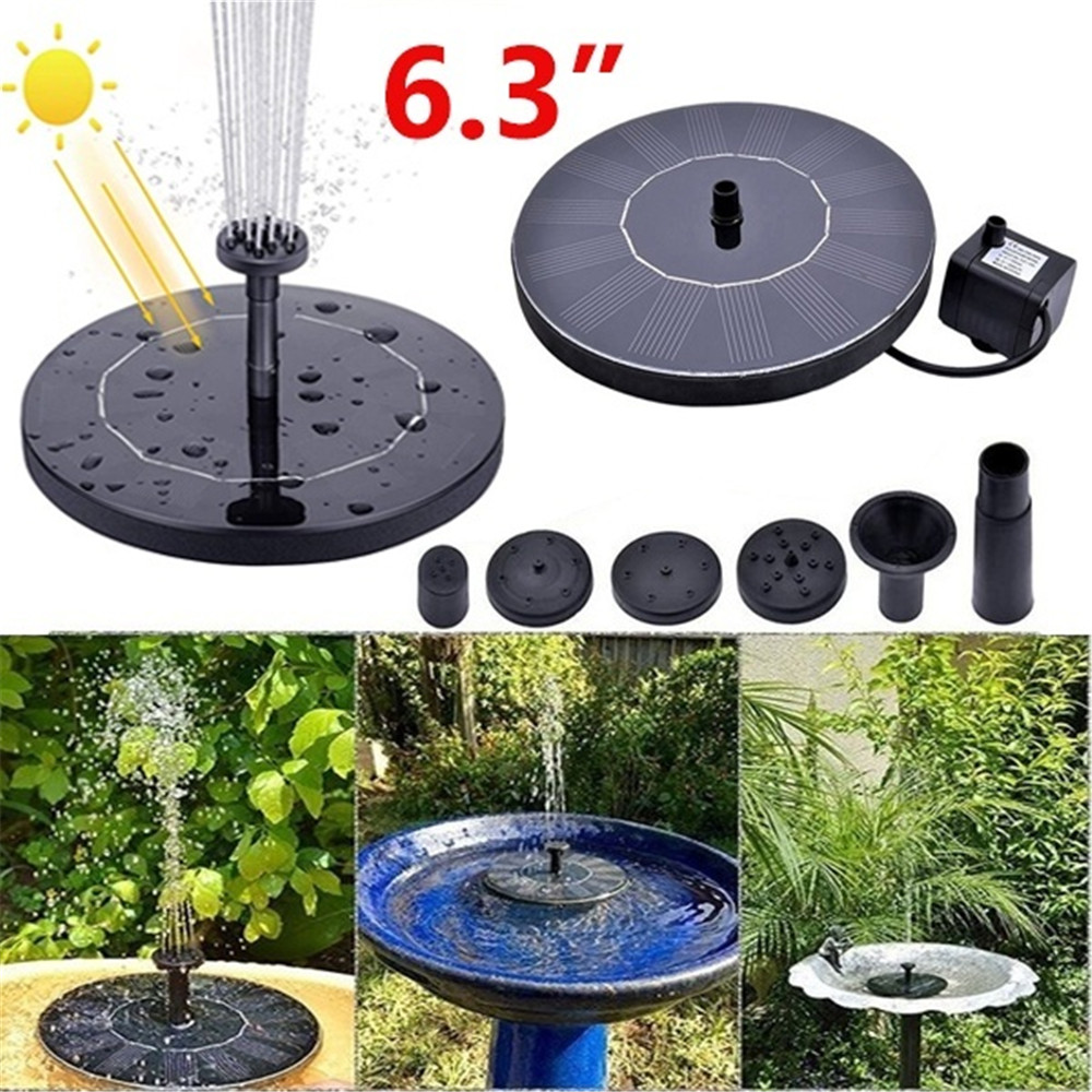 16cm Outdoor Solar Powered Floating Bird Bath Water Fountain Pump Garden Pond 